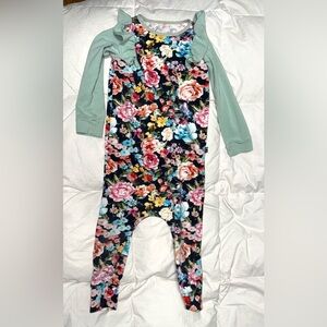 Rags to Raches floral romper, size 3/4